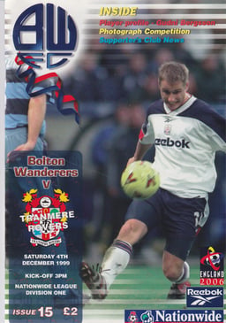 Bolton Wanderers v Tranmere Rovers Match Programme 1999-12-04